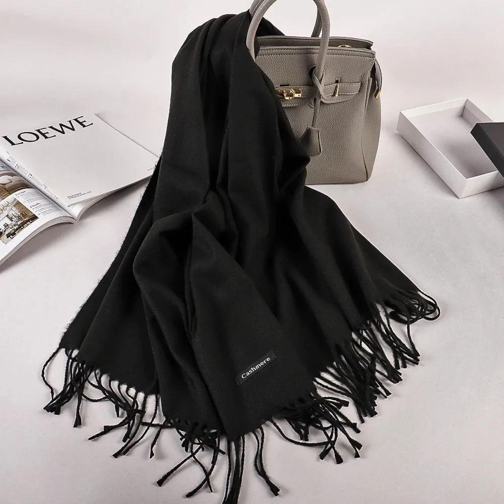 Luxury Brand Winter Soft Warm Cashmere Scarf for Women Wool Scarves Autumn Poncho Men's Womens Pashmina Female Foulard Bufanda