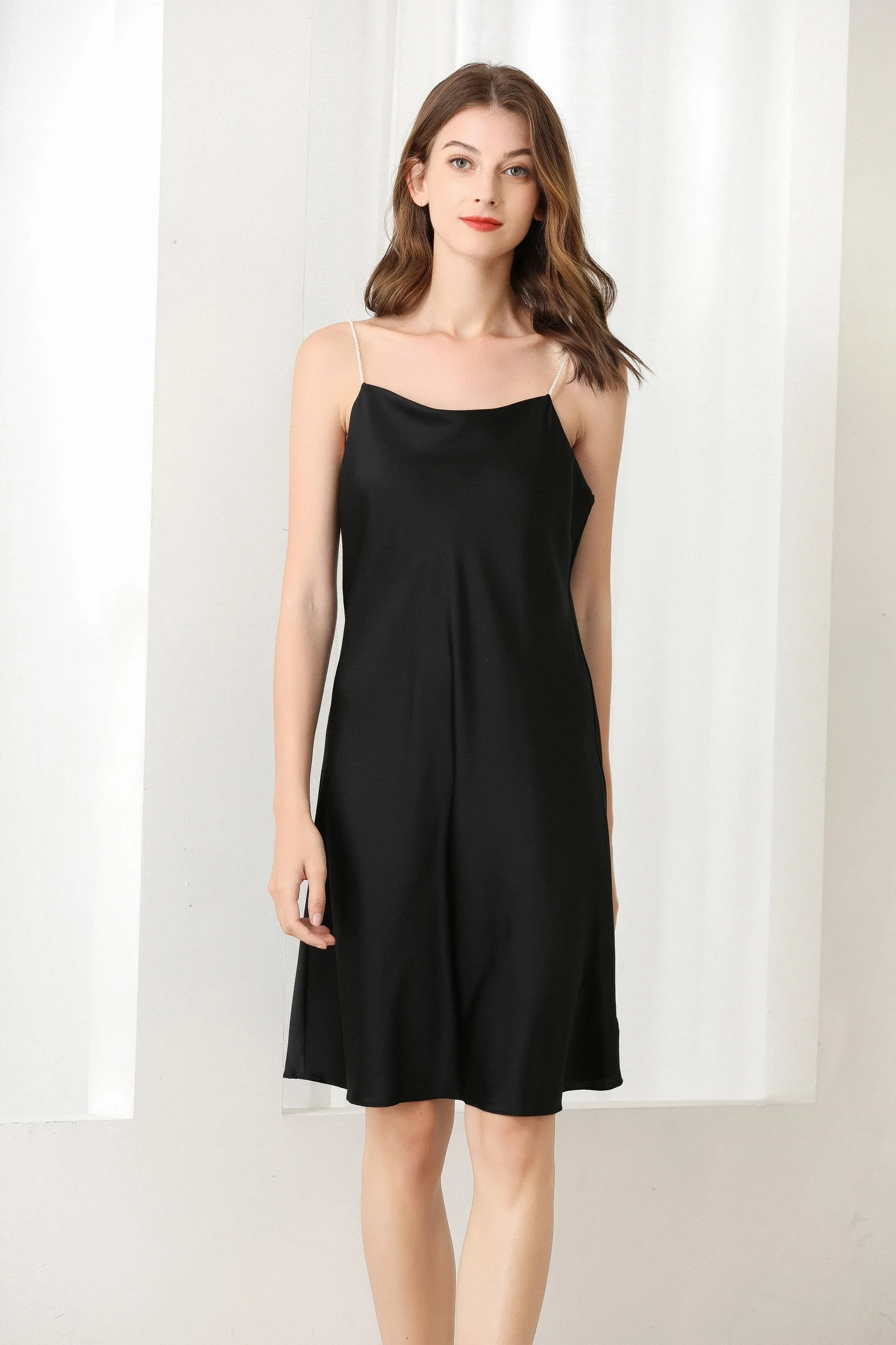 Lykke Home | 19 Momme Black  Mulberry Silk Dreaming Dress