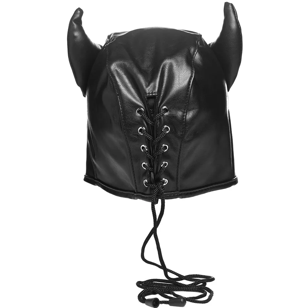 Master Series Dungeon Demon Bondage Hood with Horns