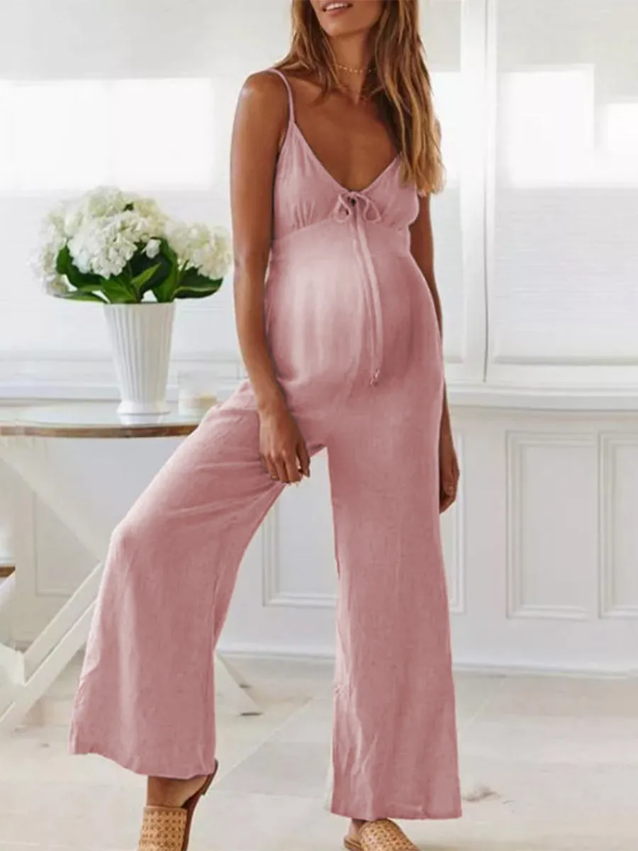 Maternity Suspenders Wide-leg Pants Casual Jumpsuit