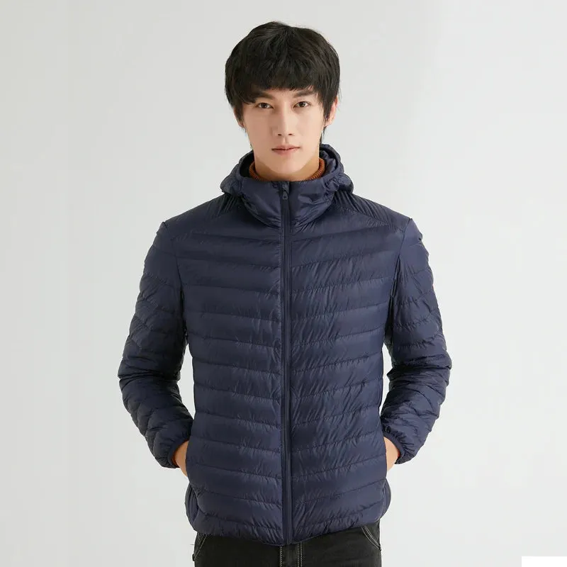 Men Ultra Light 90% Duck Down Hooded Jacket