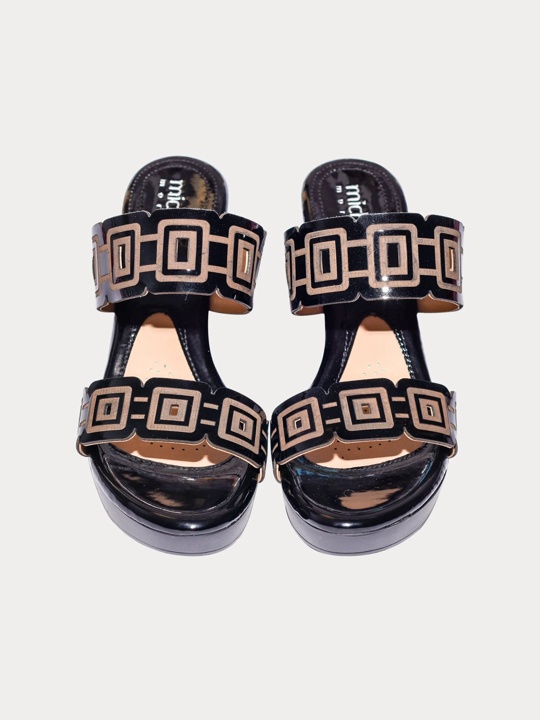 Michelle Morgan Chain Pattern Heeled Sandals