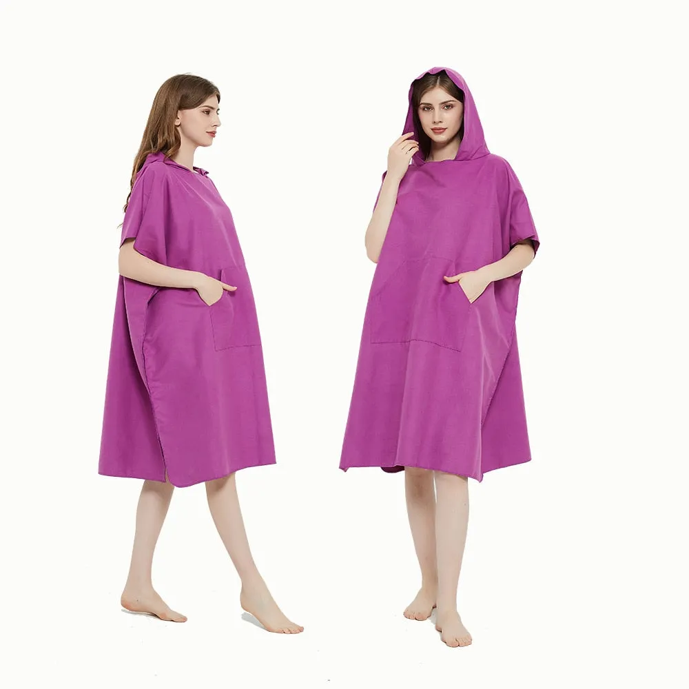 Microfiber  Wetsuit Changing Robe  Hood, Quick Dry Hooded Towels for Swim, Beach & Pool Surf Poncho with Pocket