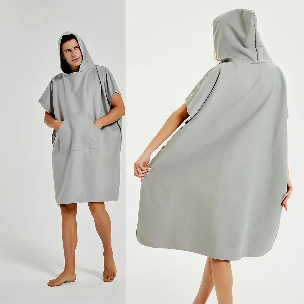 Microfiber  Wetsuit Changing Robe  Hood, Quick Dry Hooded Towels for Swim, Beach & Pool Surf Poncho with Pocket