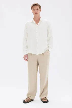 Miles Pleated Linen Chino