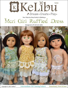 Mori Girl Ruffled Dress 18 Inch Doll Sewing Pattern