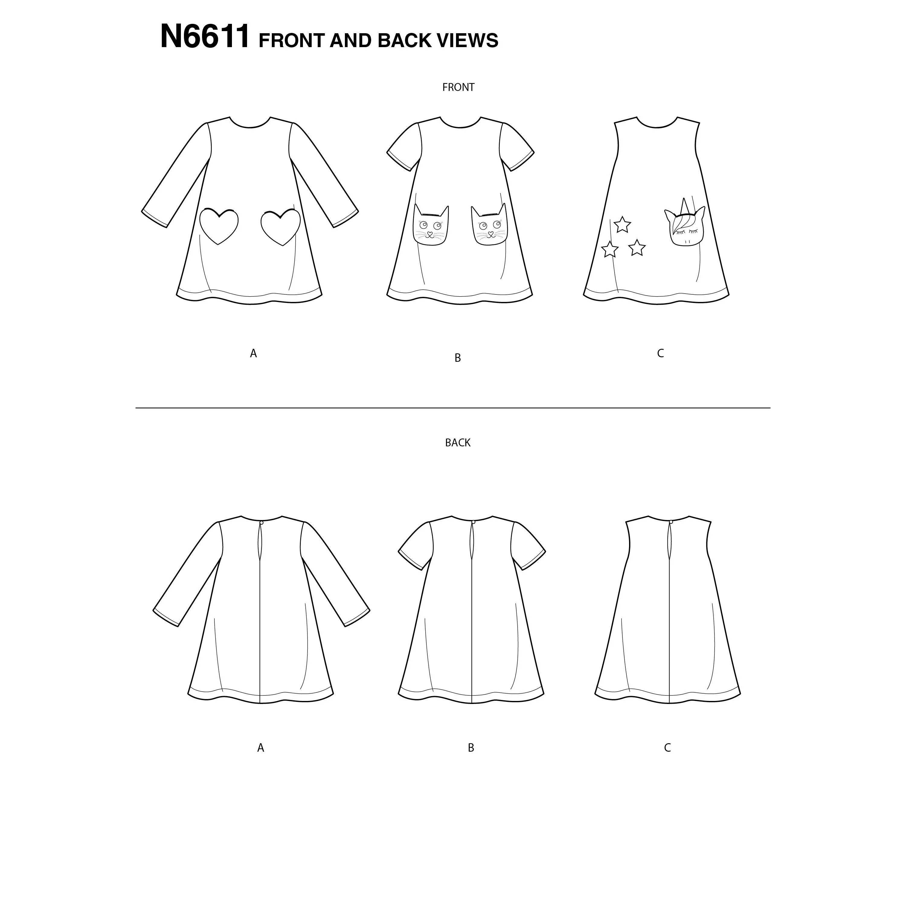 New Look Sewing Pattern 6611 Children's Novelty Dress