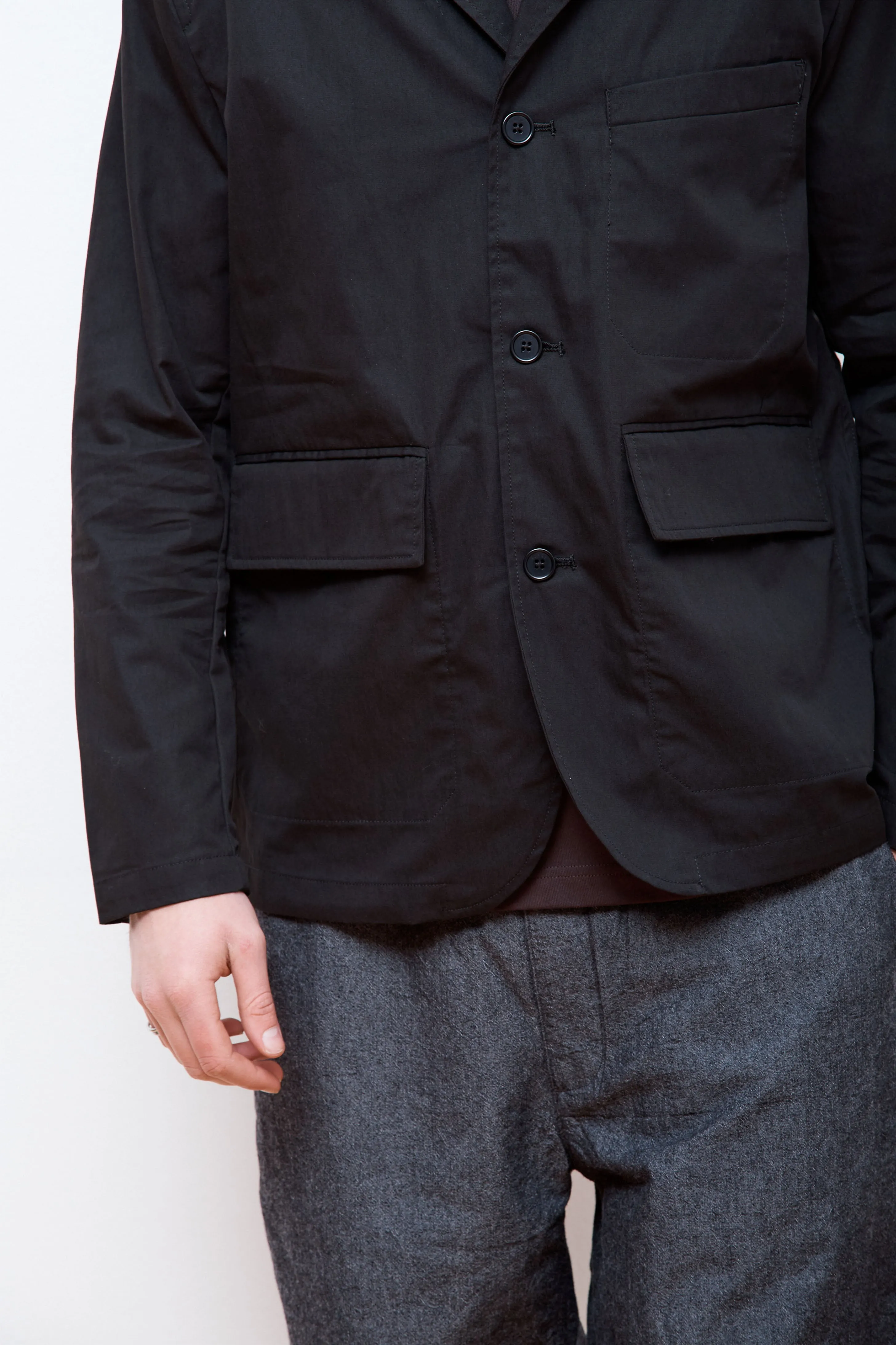 Nilas Fine Broken Twill Work Jacket Black