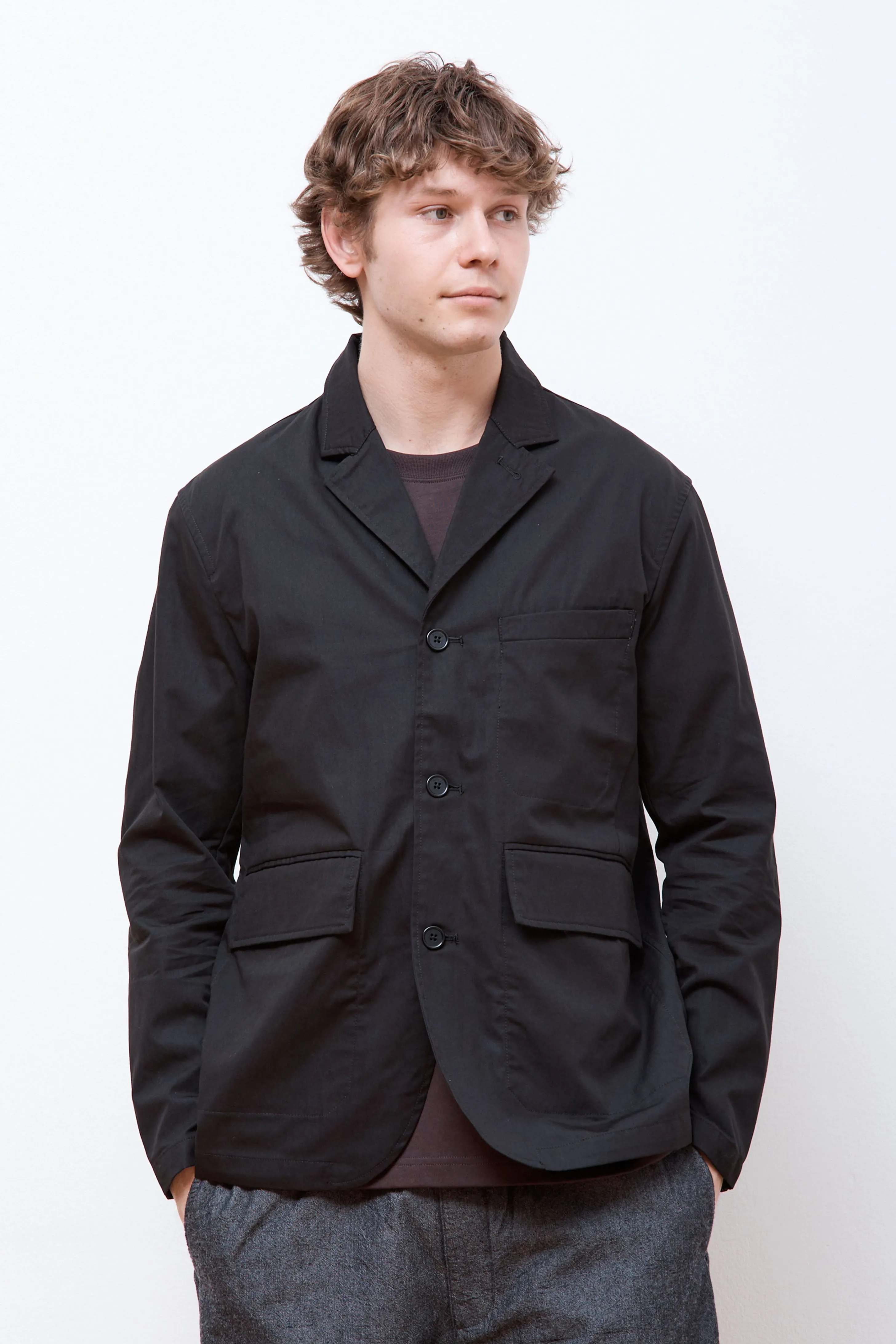 Nilas Fine Broken Twill Work Jacket Black