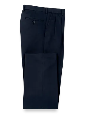 Non Iron Chino Pleated Pants - Navy