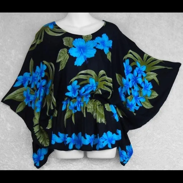 Orchid and Hibiscus Butterfly Poncho Top