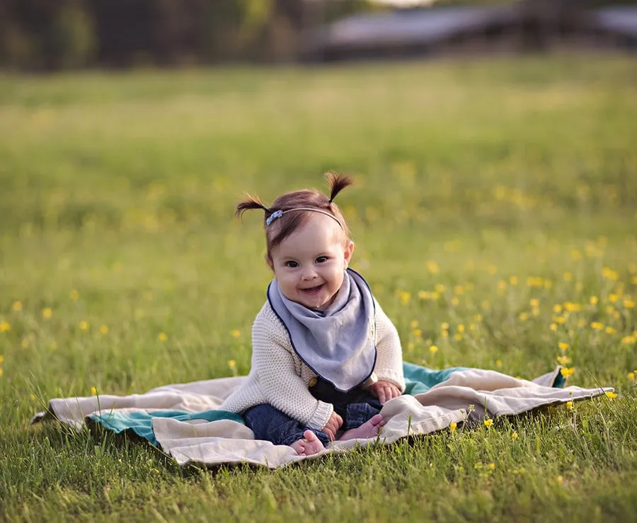 Organic Baby Blanket - Roly Blanket™ Emerald/Beige