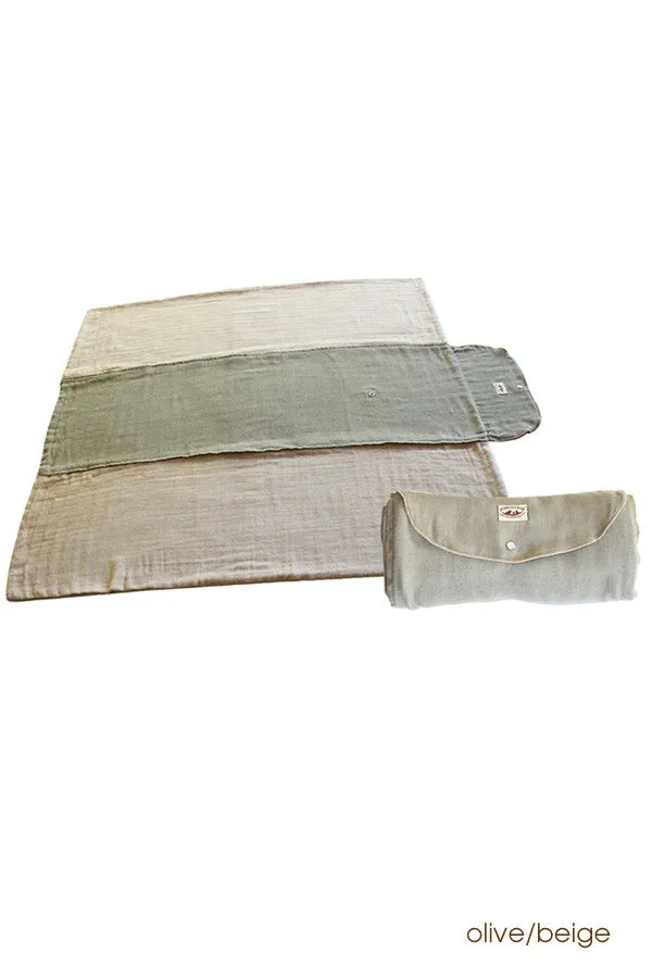 Organic Baby Blanket - Roly Blanket™ Olive Green/Beige