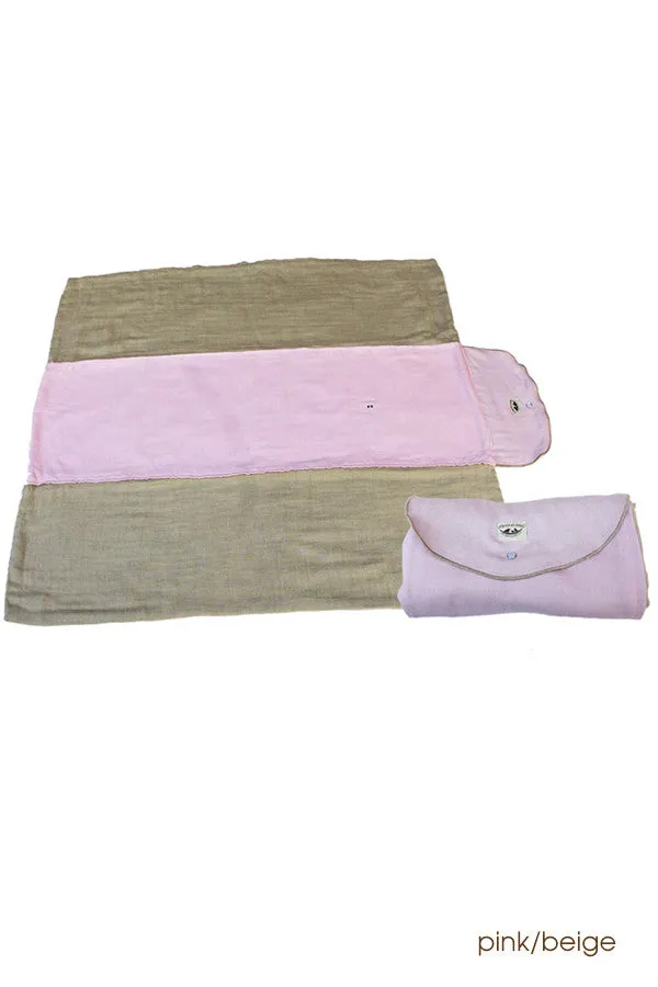 Organic Baby Blanket - Roly Blanket™ Pink/Beige