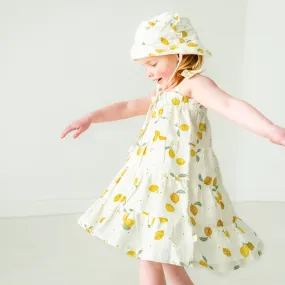 Organic Girls Tiered Strap Dress Linen - Citron