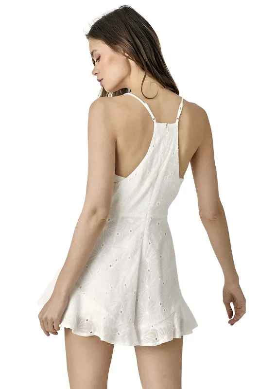 Overlap Ruffled Cami Romper