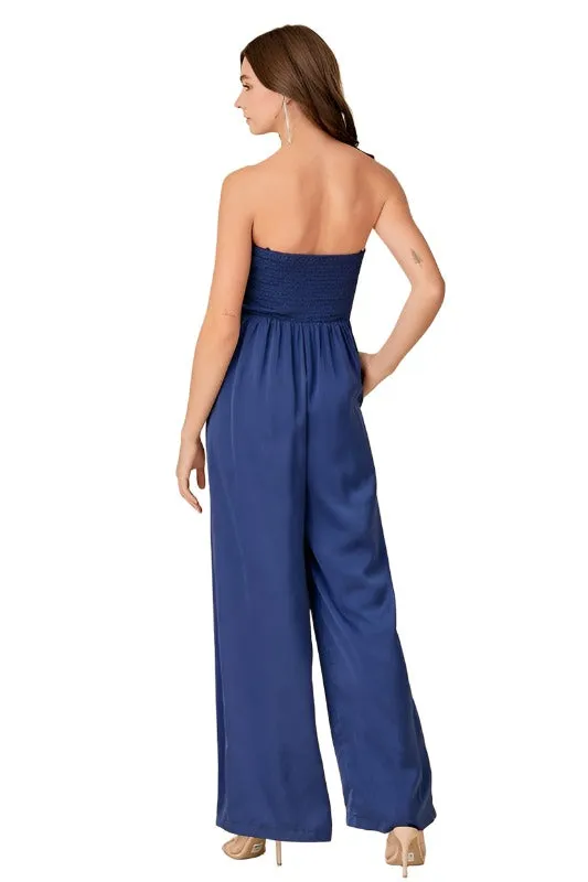 Overlapping Top Detailed Jumpsuit