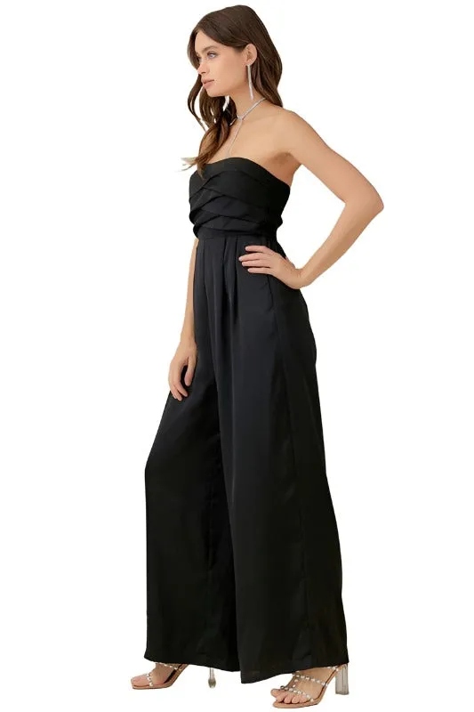 Overlapping Top Detailed Jumpsuit