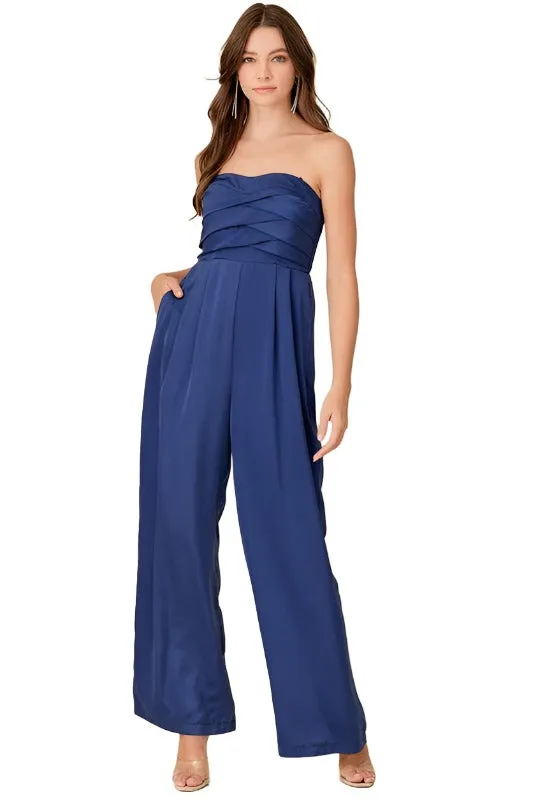 Overlapping Top Detailed Jumpsuit