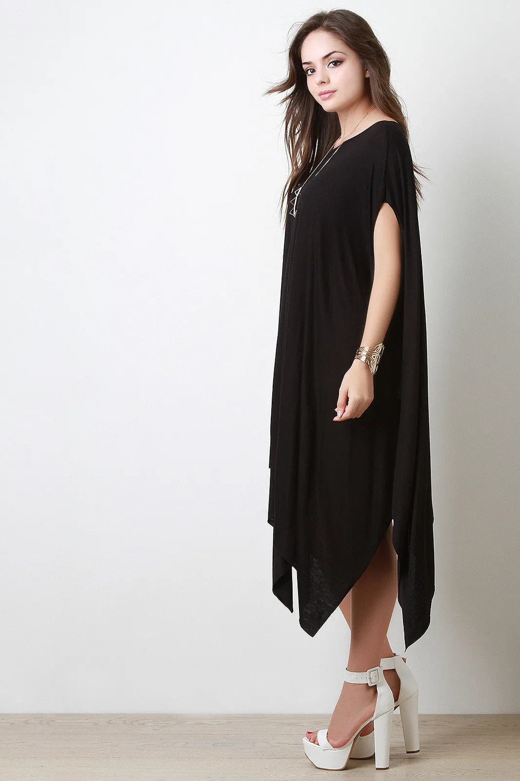 Oversize Poncho Handkerchief Dress