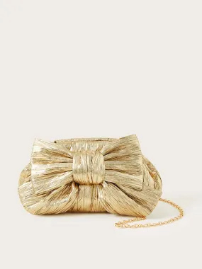 Oversized bow metallic bag