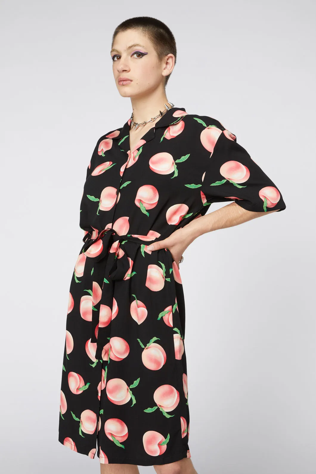 Peachy Viscose Shirt Dress