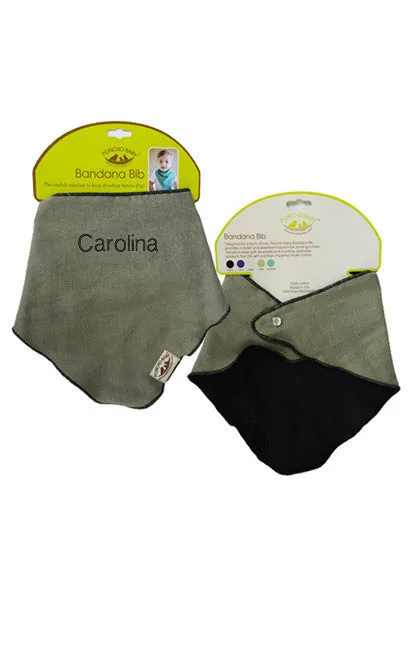 Personalized Bandana Bib - Reversible Olive/Black