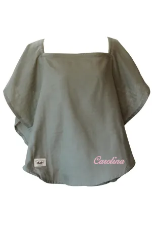 Personalized Nursing Cover  - 100% Cotton Muslin Olive Oval