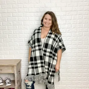 Plaid Poncho Cape