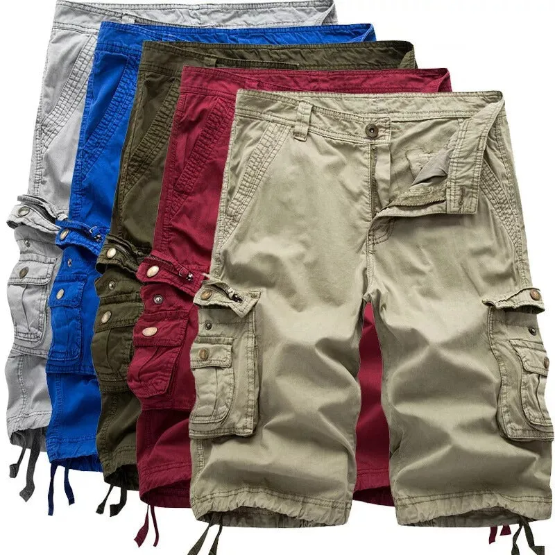 Plus Size Men's Cargo Combat Shorts Cotton Versatile Half Pants Twill Knee 3/4 Short Big Size Waist from 36” - 48”| A082