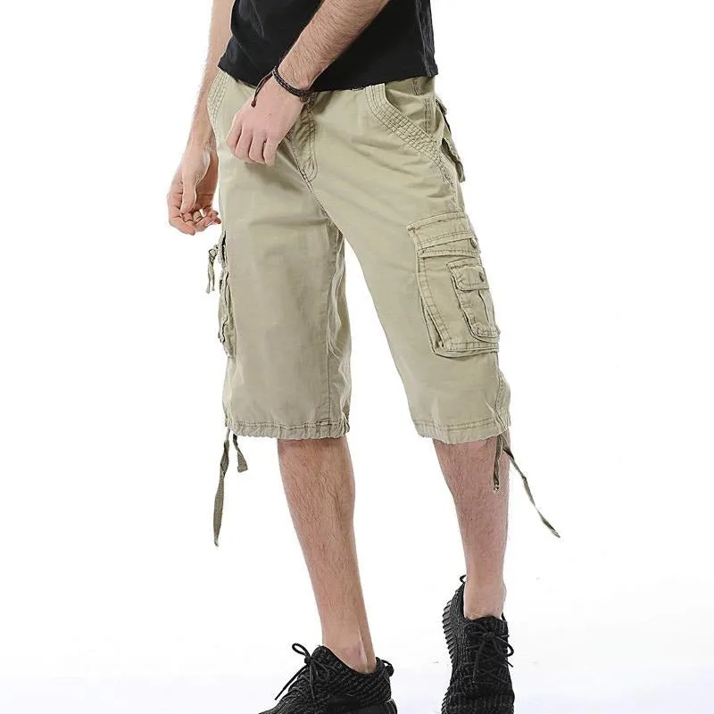 Plus Size Men's Cargo Combat Shorts Cotton Versatile Half Pants Twill Knee 3/4 Short Big Size Waist from 36” - 48”| A082