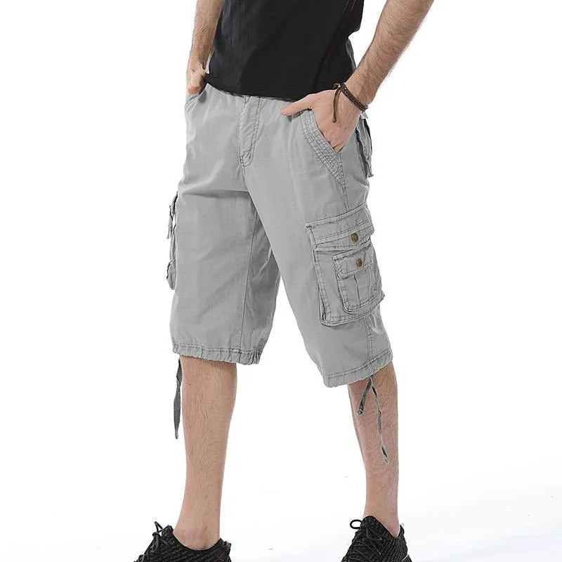 Plus Size Men's Cargo Combat Shorts Cotton Versatile Half Pants Twill Knee 3/4 Short Big Size Waist from 36” - 48”| A082