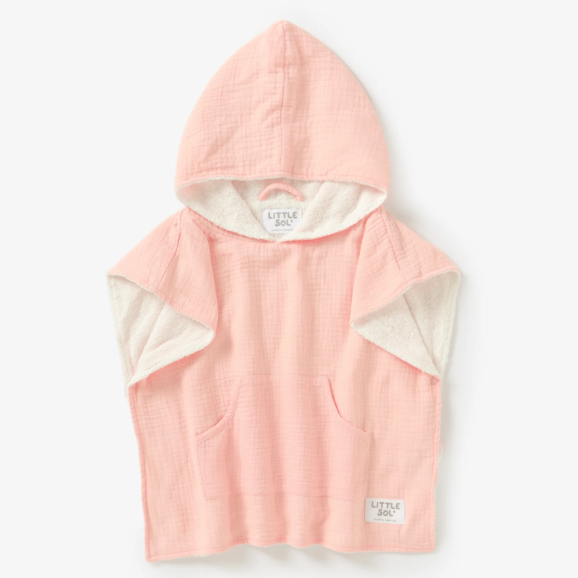 Poncho Hooded Beach Towel - Soft Pink