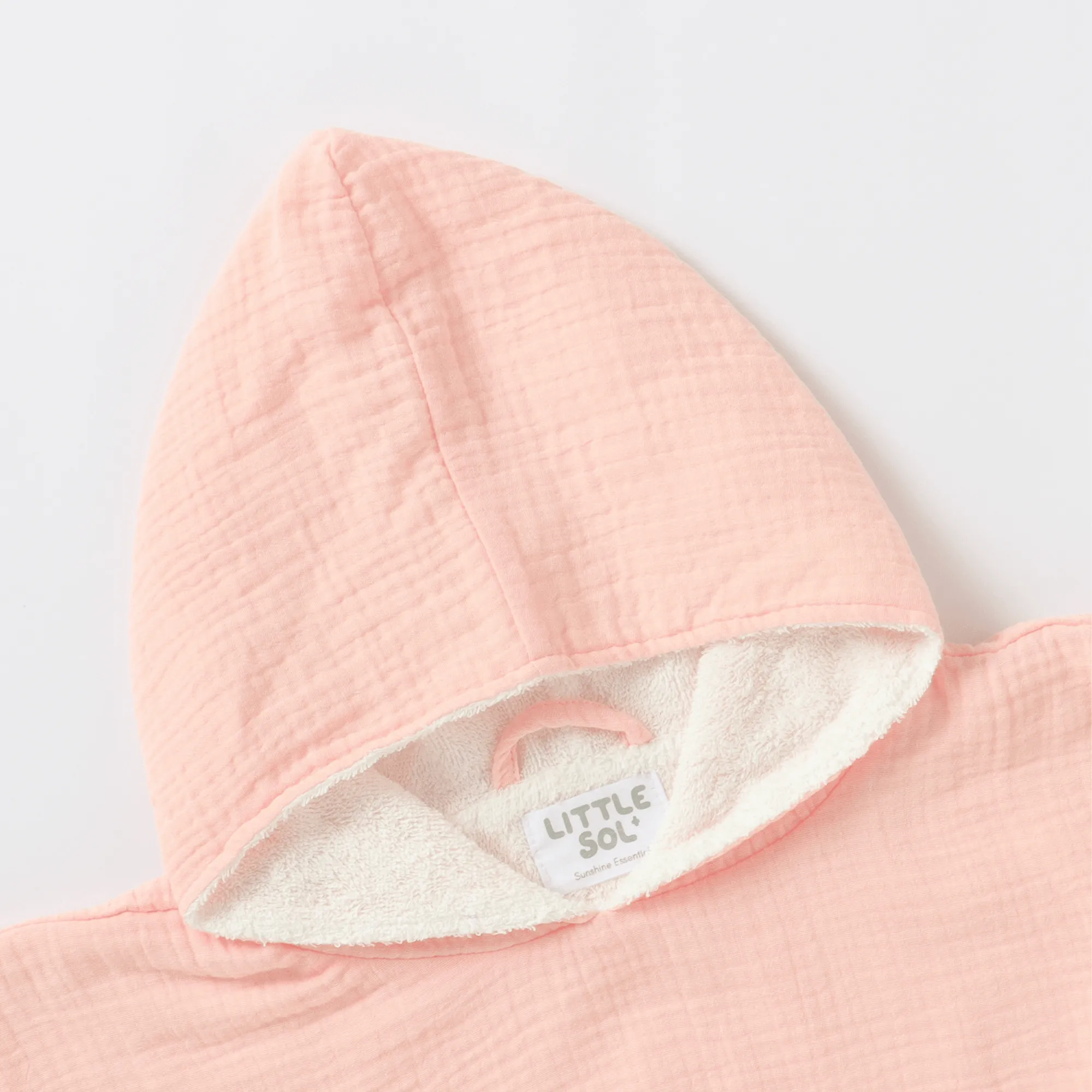 Poncho Hooded Beach Towel - Soft Pink