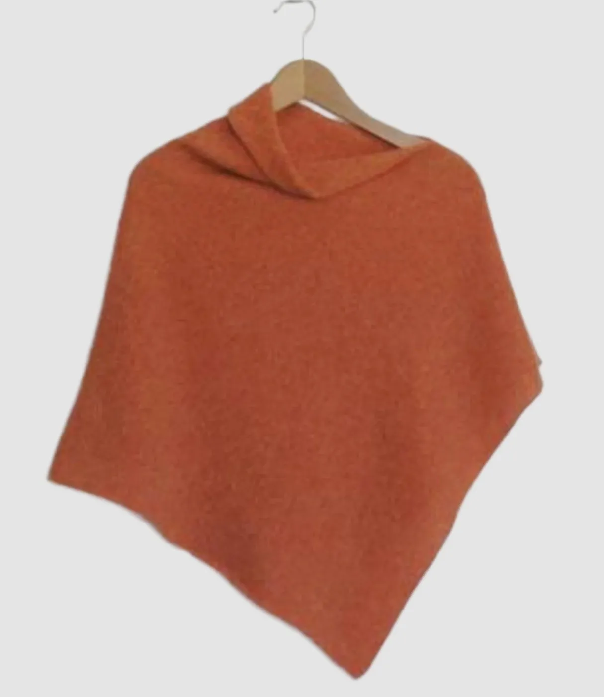 Poncho Wrap Soft Merino Lambswool Orange