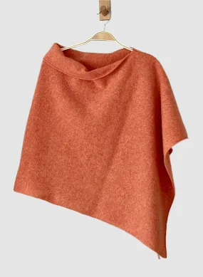 Poncho Wrap Soft Merino Lambswool Orange