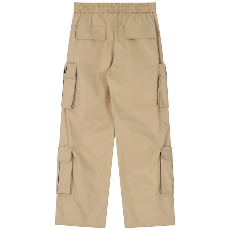 PopFlying Baggy Utility Cargo Pants Solid Color