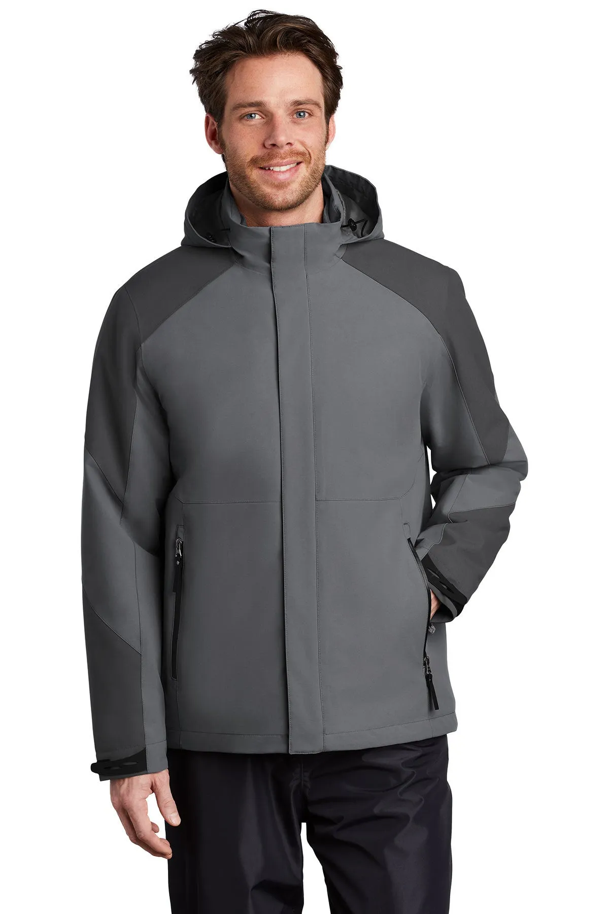 Port Authority Insulated Waterproof Custom Tech Jackets, Shadow Grey/ Storm Grey