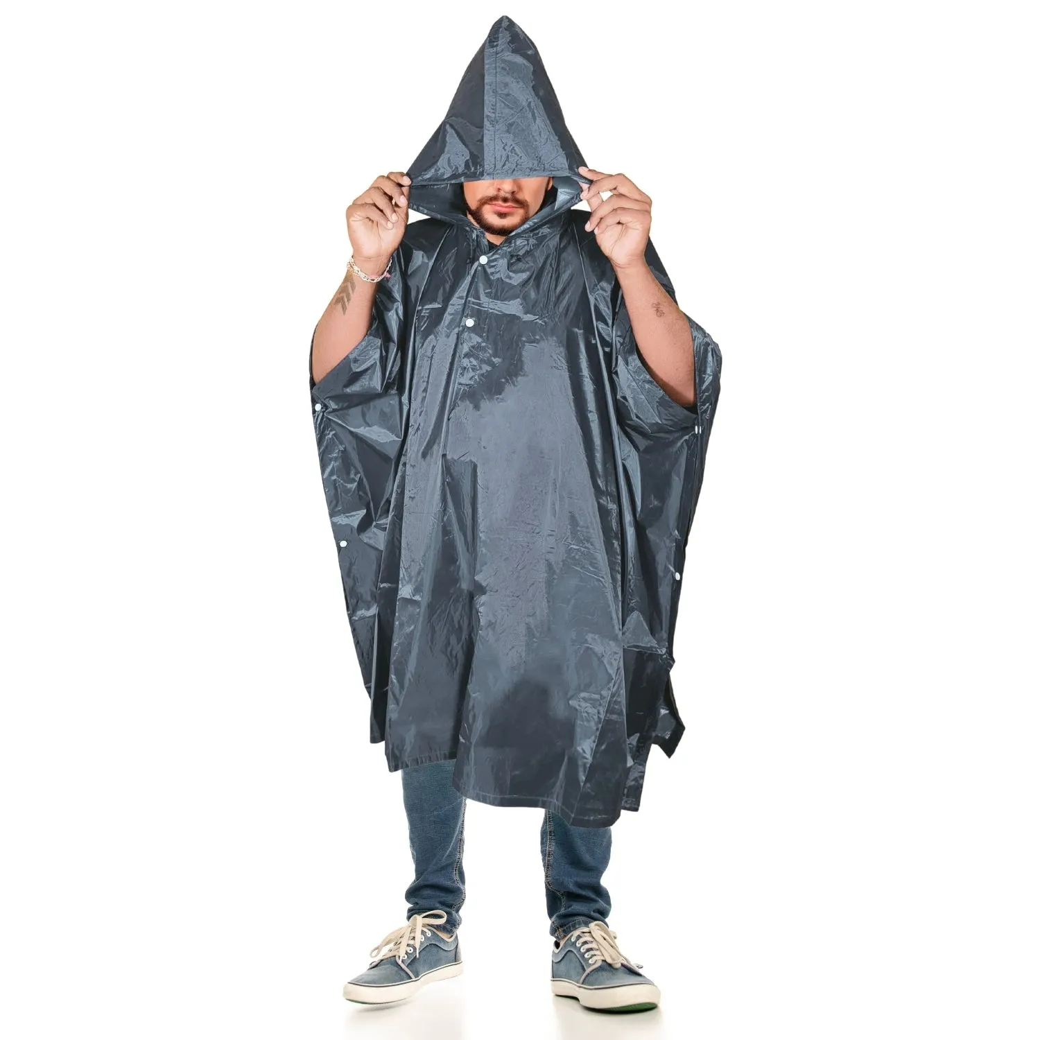 Prokick Polyester PVC Coating Rain Poncho for Men and Women, Free Size