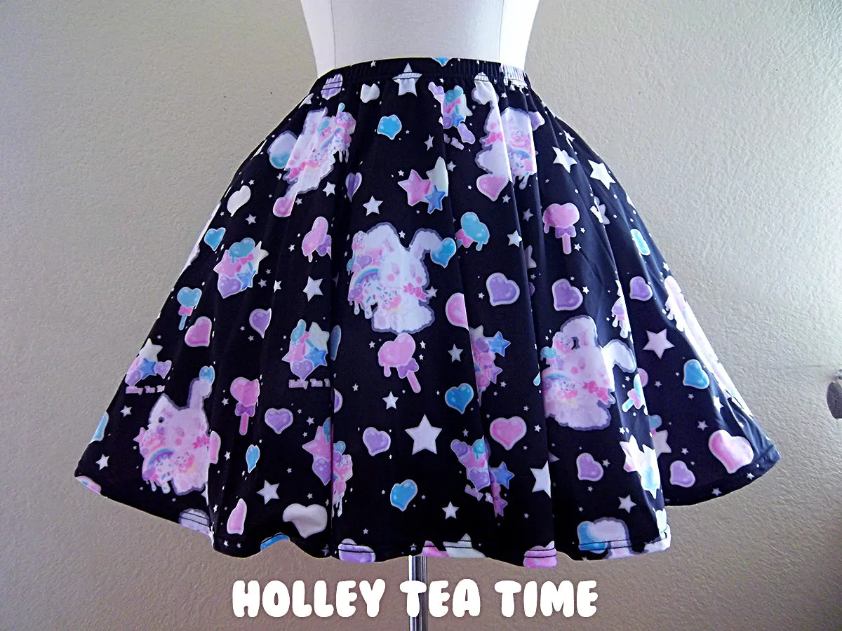 Rainbow sweets black skater skirt 2nd gen. [made to order]