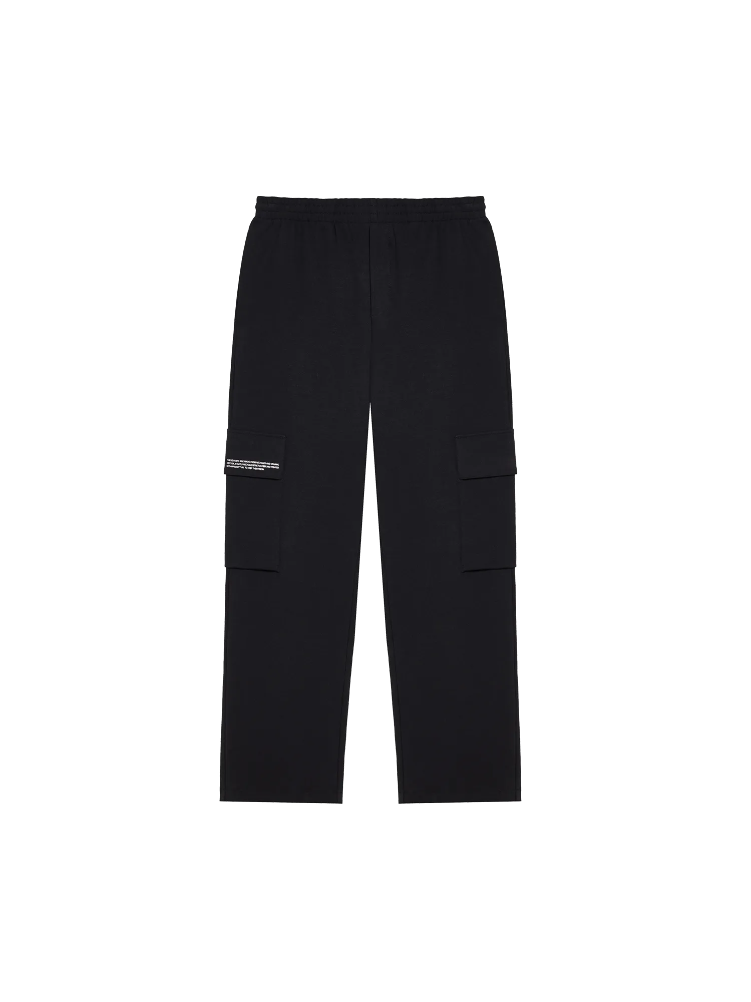 Recycled Cotton Jersey Cargo Pants—black