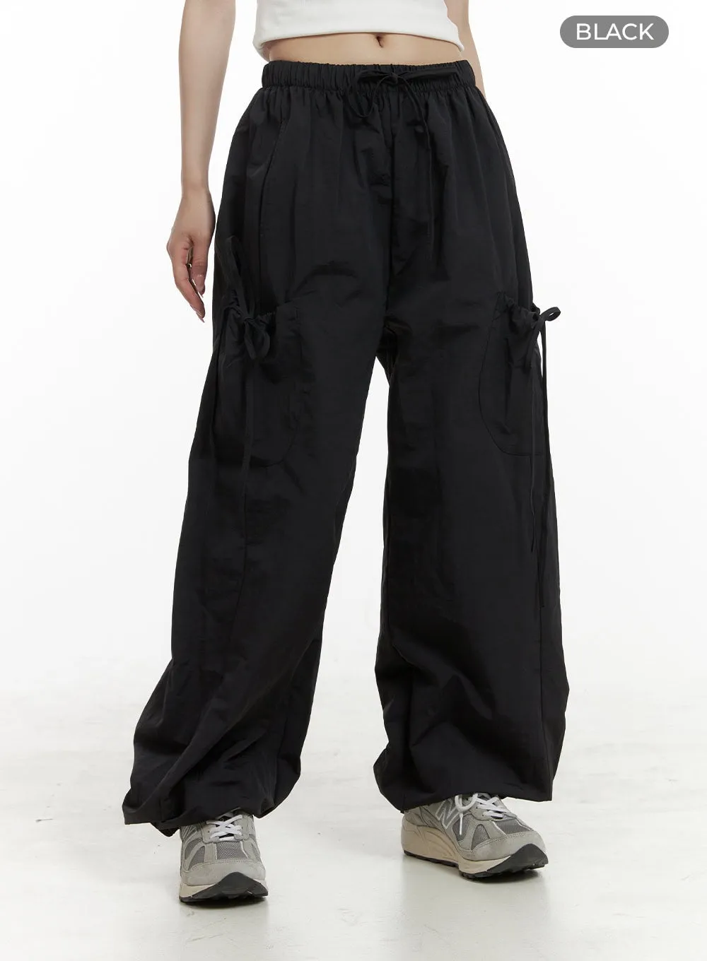 Ribbon Cargo Nylon Pants OA425