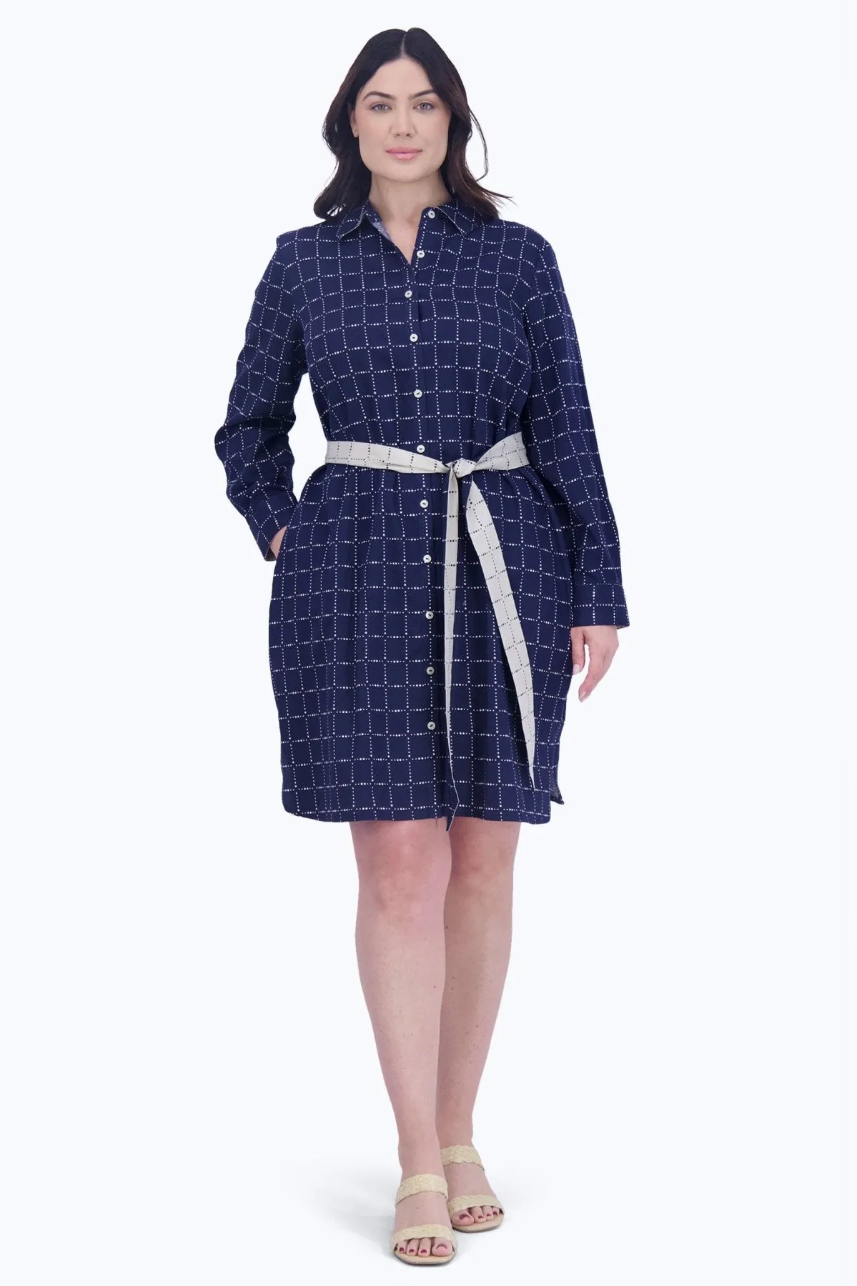 Rocca Plus No Iron Dotted Plaid Dress