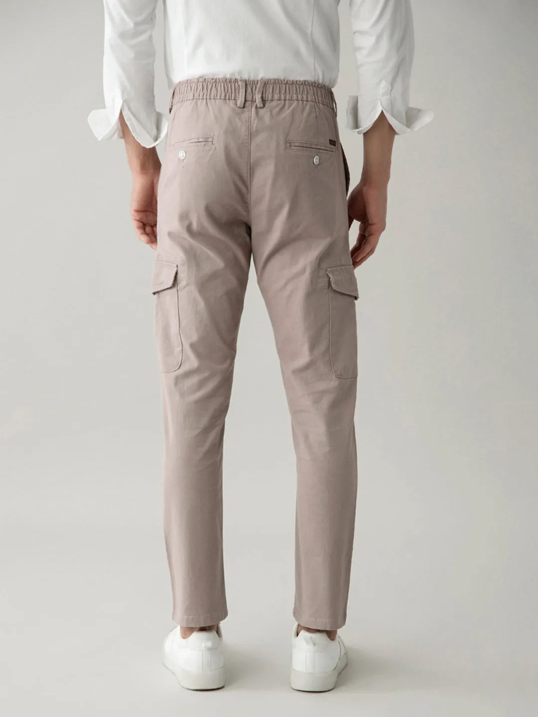 Rose Gold Plain Cargo Pants