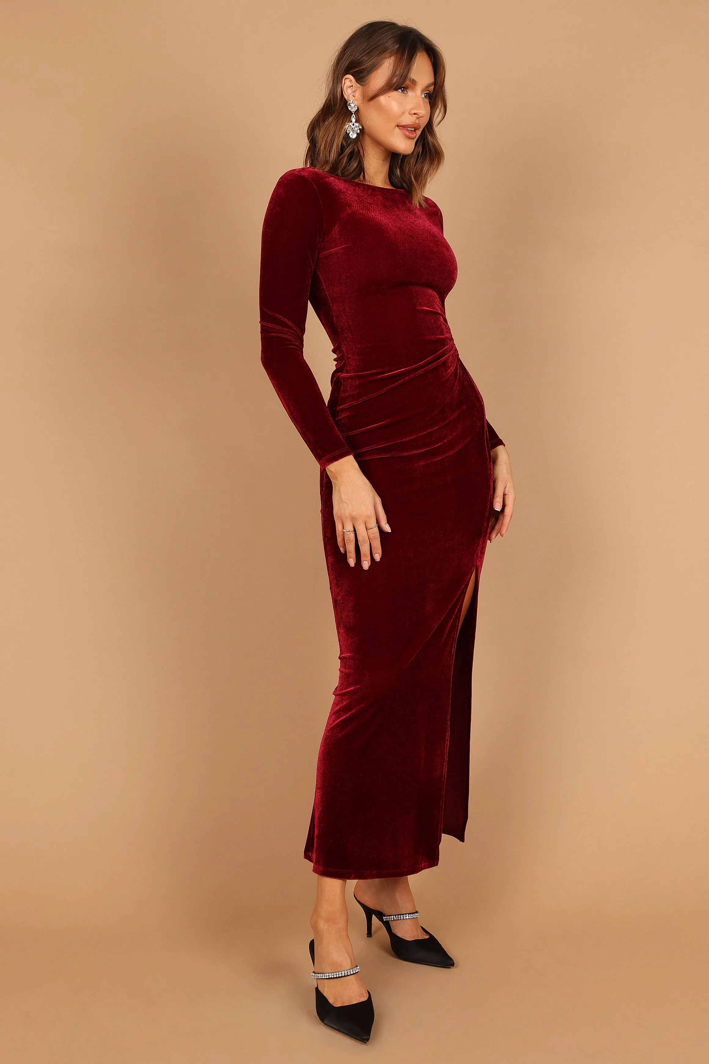 Sarine Long Sleeve Maxi Dress - Wine