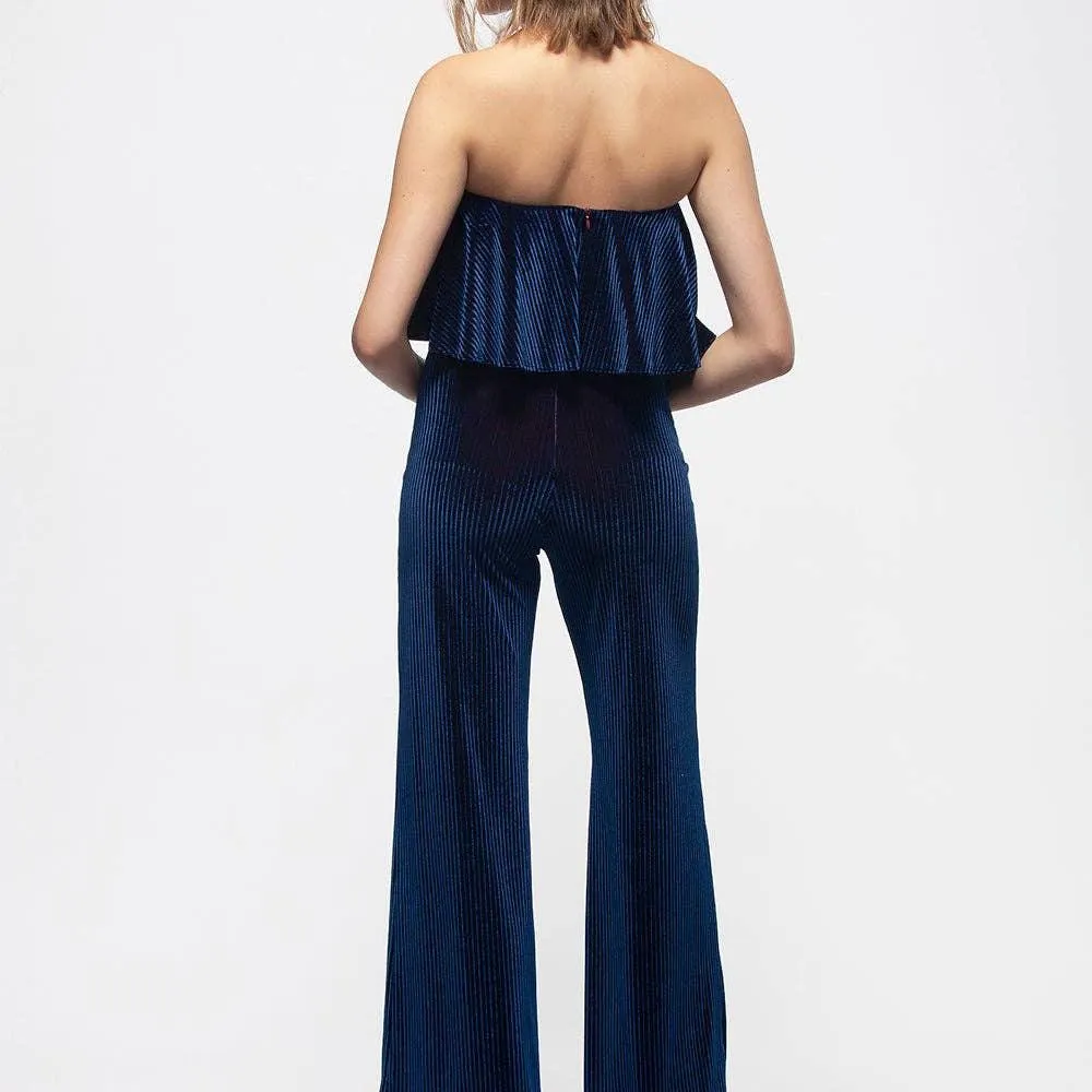 Sasha Ribbed Velvet Tube Top Jumpsuit