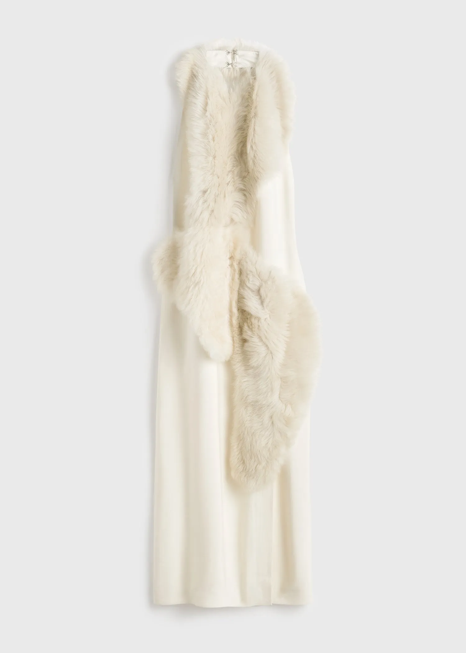 Shearling appliqué dress macadamia