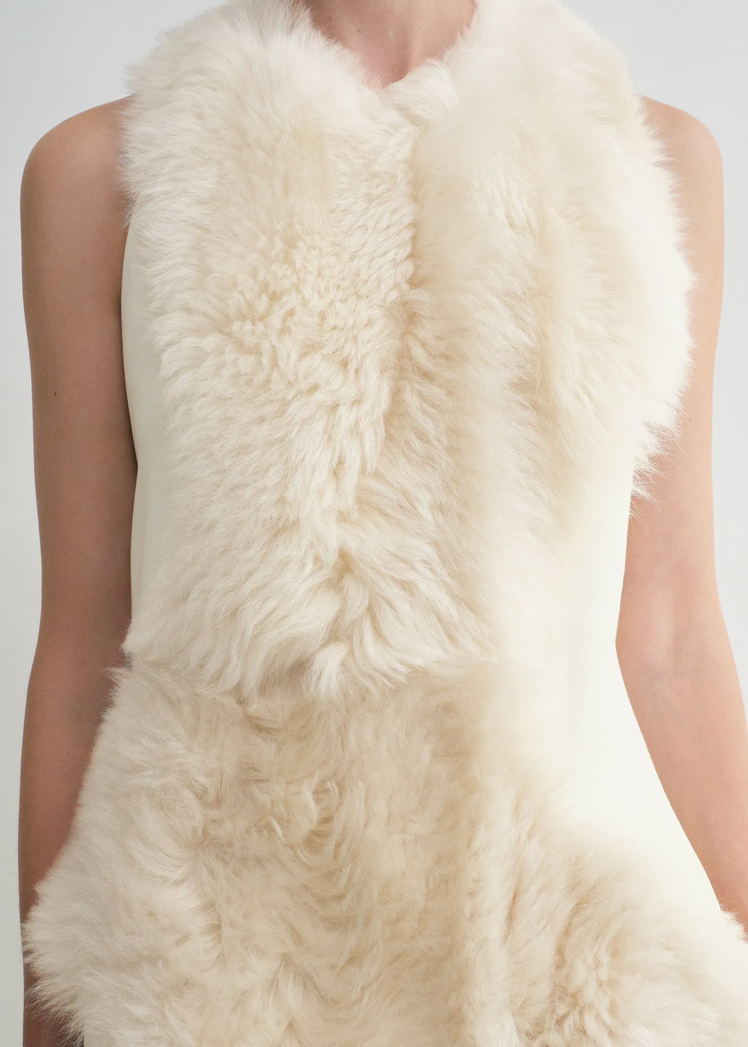 Shearling appliqué dress macadamia