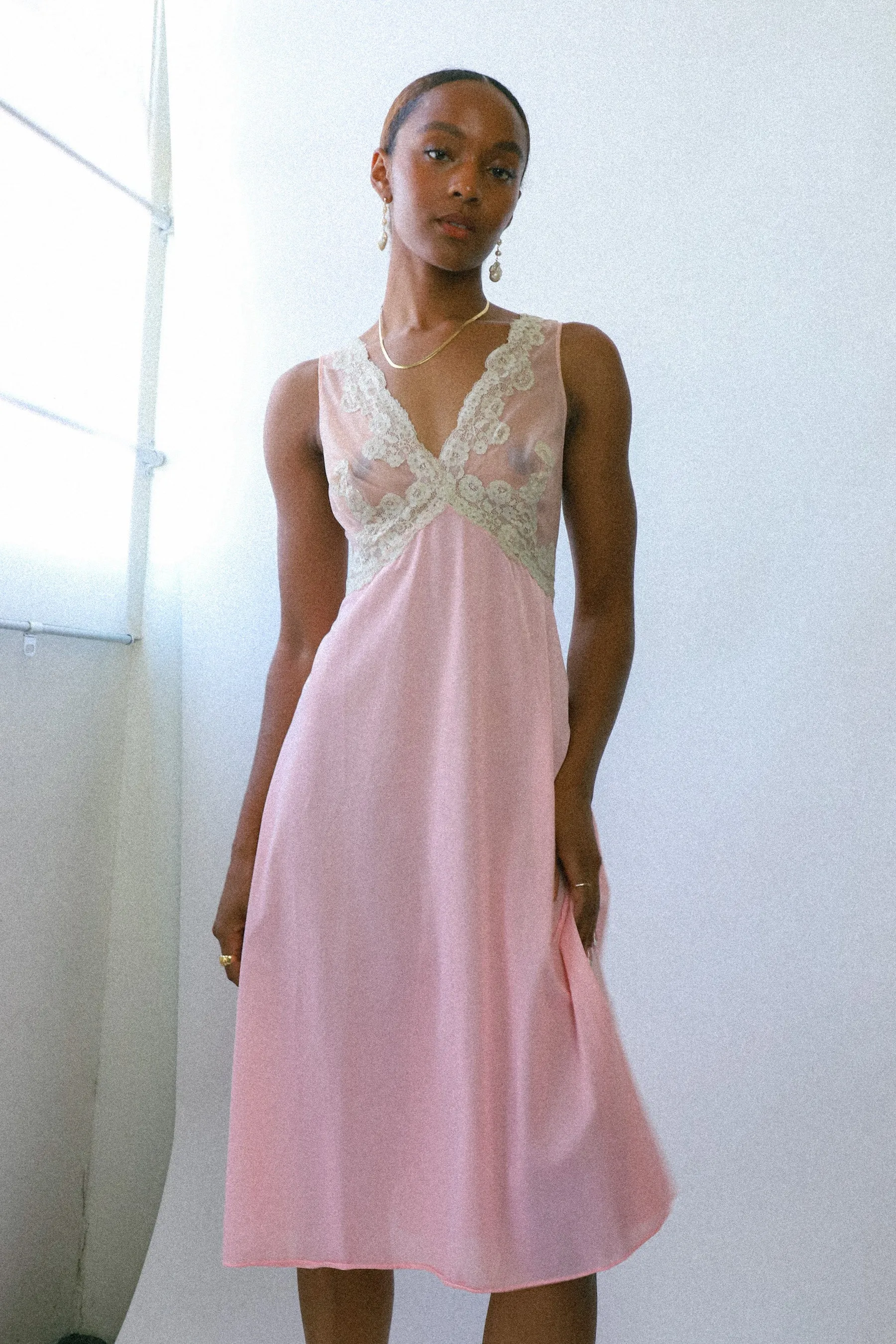 Sheer Pink Barker Slip Dress