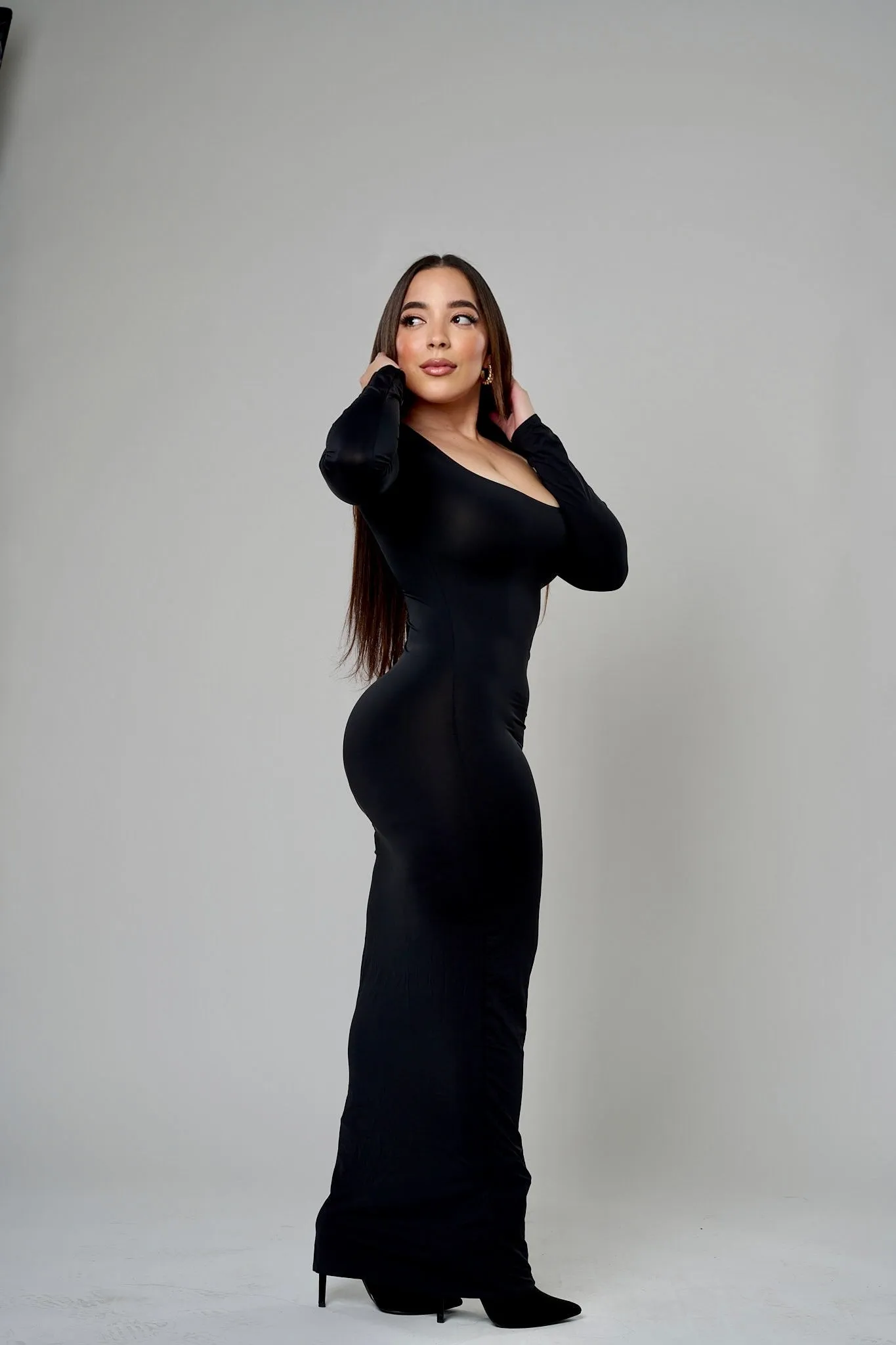 Sicri Smoothing Long Sleeve Dress - Black